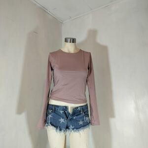 Pink Rose Long Sleeve Top - Dusty Pink